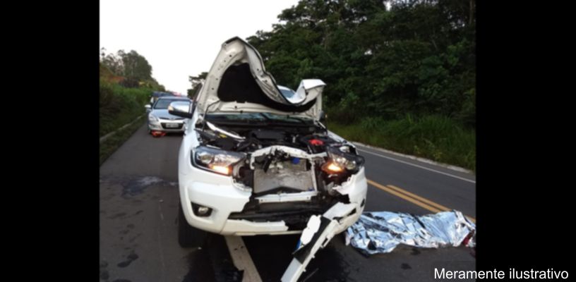 Acidente entre moto e caminhonete em Jardim Alegre